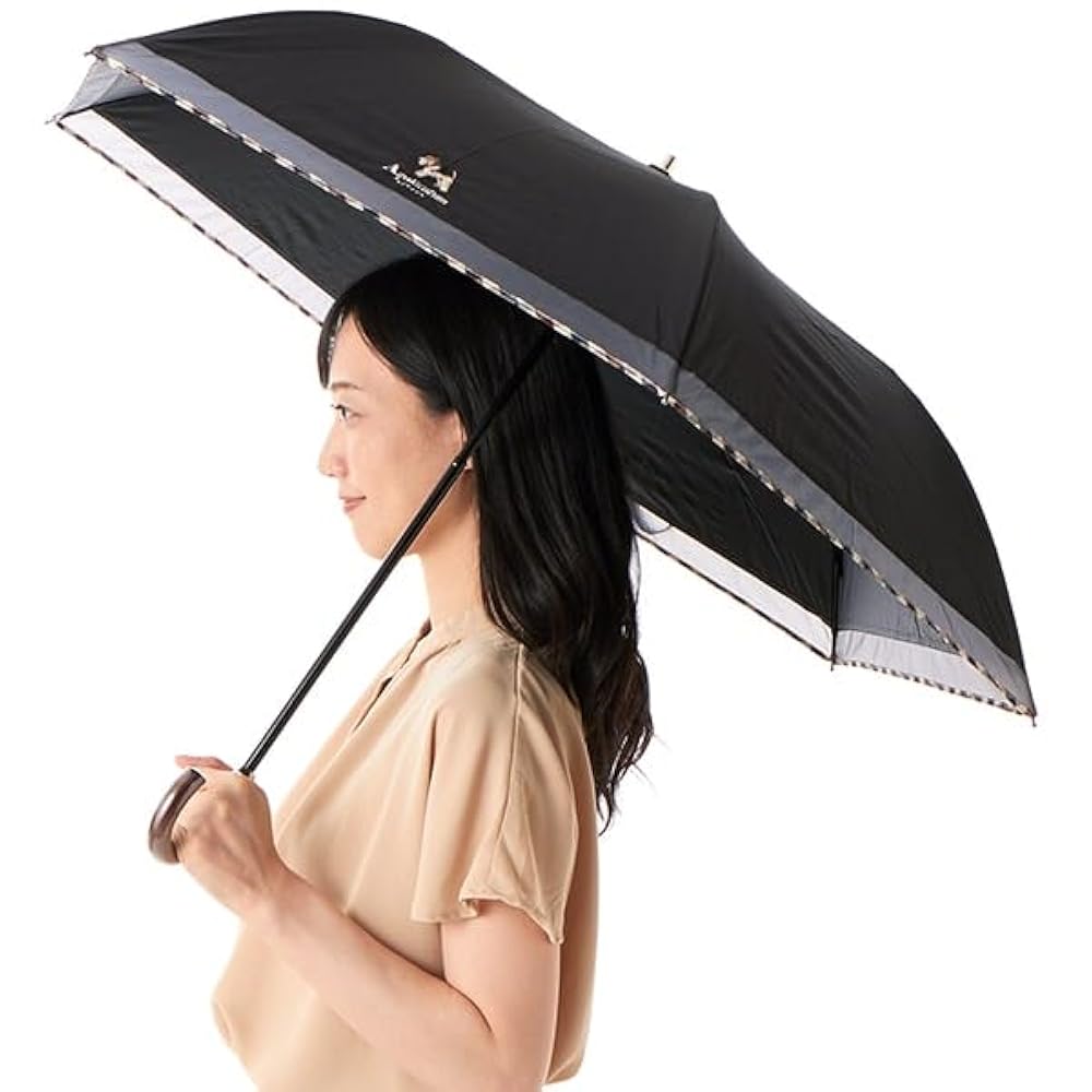 【新品】アクアスキュータム　日傘　晴雨兼用傘　折りたたみ　トップフラット　大きめ Aquascutum （アクアスキュータム）プリント柄 晴雨兼用傘